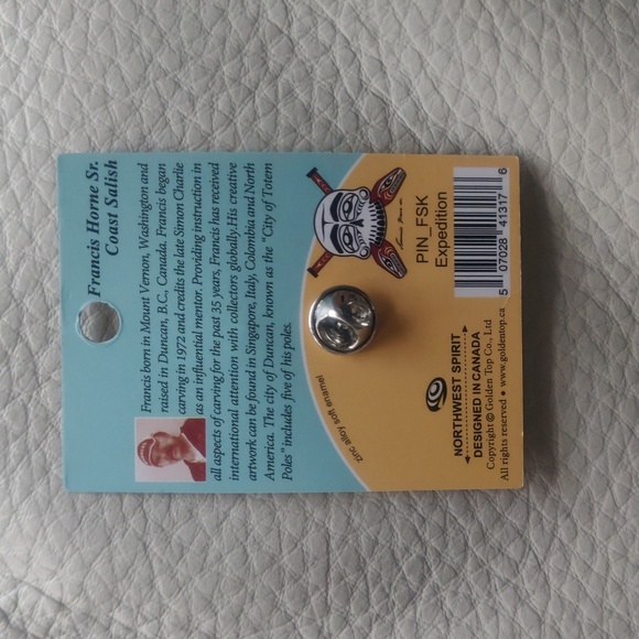 'Expedition' Pin Indigenous Design by Francis Horne Sr., Coast Salish - Picture 2 of 4